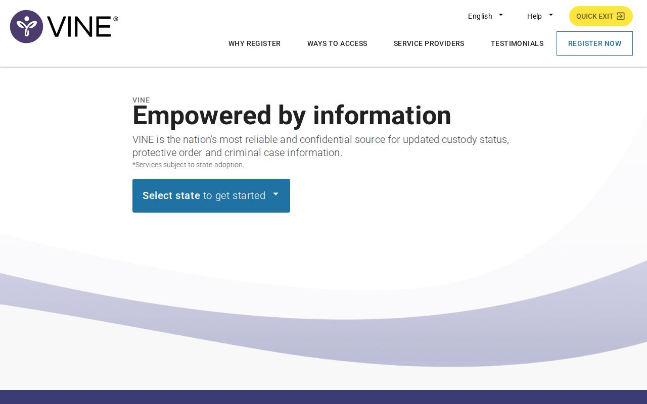 VINELink official registration interface for custody alerts