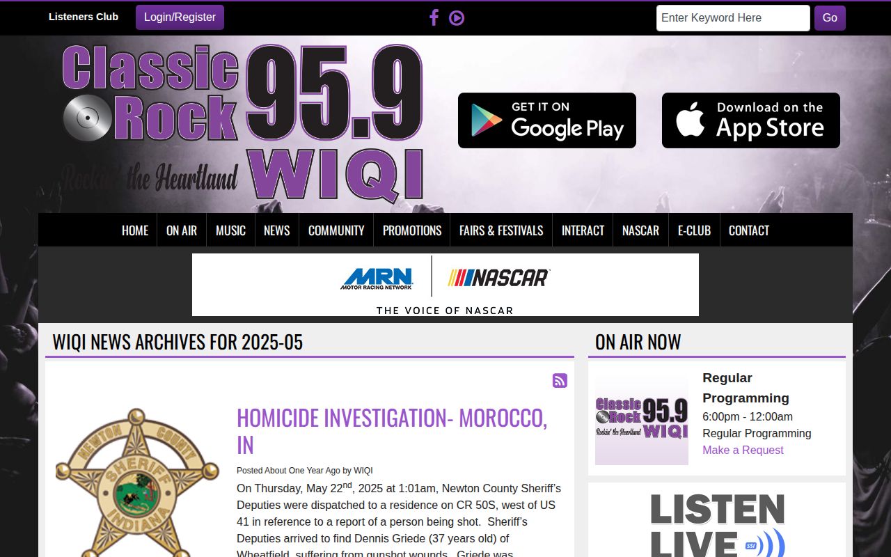 WIQI dated Iroquois sheriff report archive